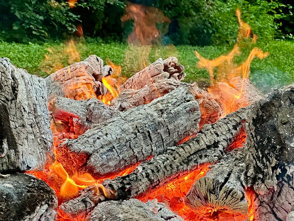 Düngen mit Holzasche – Glut und Asche als Rest von unbehandeltem Kaminholz